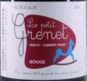 LE PETIT GRENET ROUGE