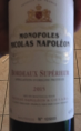 Monopoles Nicolas Napoléon Bordeaux Supérieur