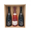 Coffret Cadeau Bois - 2 Brut & 1 Rosé
